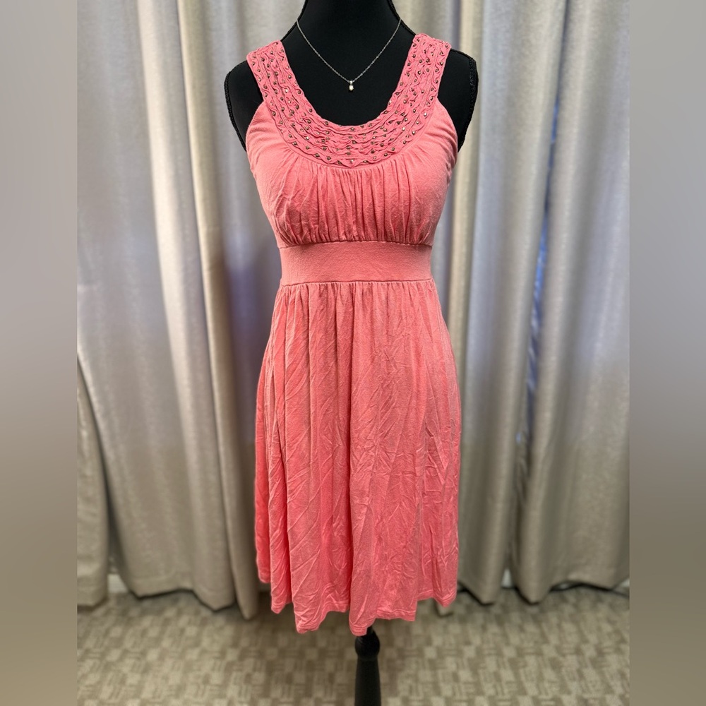 Coral Sleeveless Dress w Empire Waist Size - S